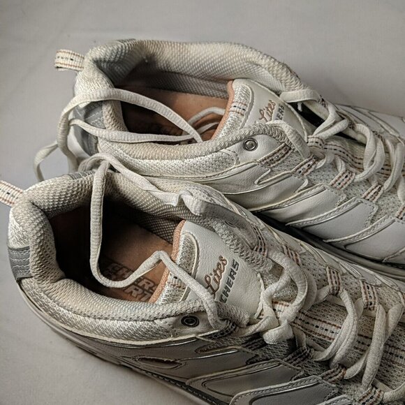 Skechers D'Lites 11 US Women Leather Sneakers Shoes White Pink Silver 11587 WGOR - Picture 15 of 15